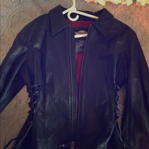 Harley Davidson leather corset style jacket